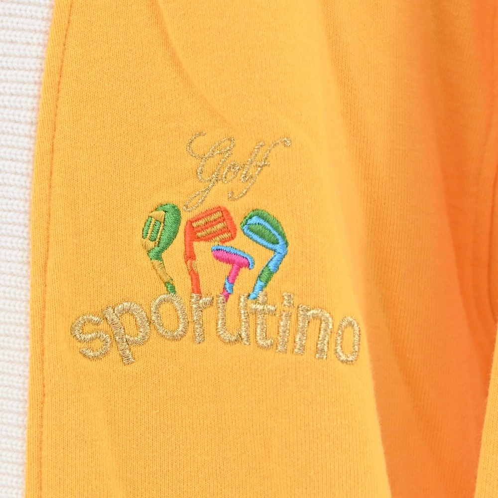 Vtg SPORUTINO Jacket Mens Size M Golf Logo Stripe Zip Yellow Embroidered 70s - Picture 7 of 15